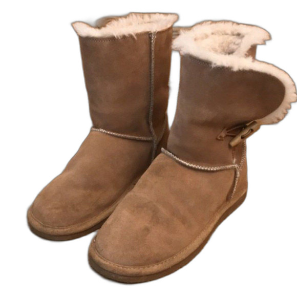 Bjorndal Mid Calf Boots Light Brown Suede Round Toe Slip On shoes size 9 - Picture 2 of 10